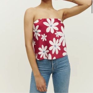 Reformation tube top with tags on.